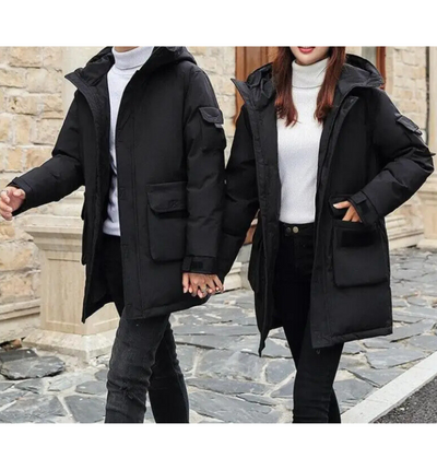 Stiefal - Parka Winterjacke Herren – Lang, Warm Gefüttert, Mit Kunstfellkapuze