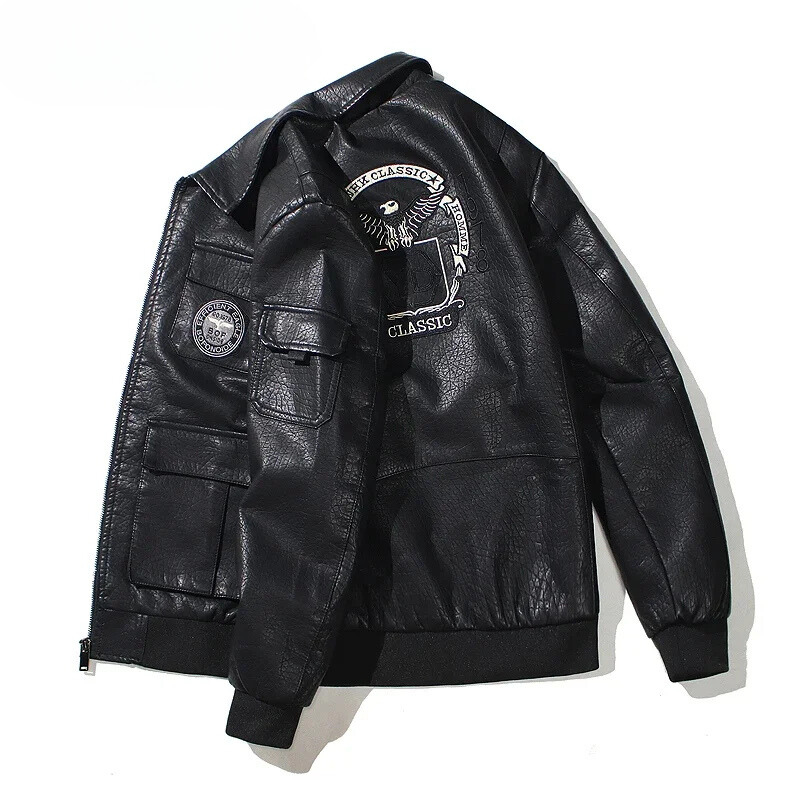 Zendolt - Lederjacke Herren mit Stehkragen, Klassische Bikerjacke aus Echtleder