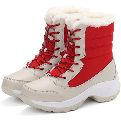 Chalette - Damen Winterstiefel mit Schnürung und wasserdichtem Warmfutter