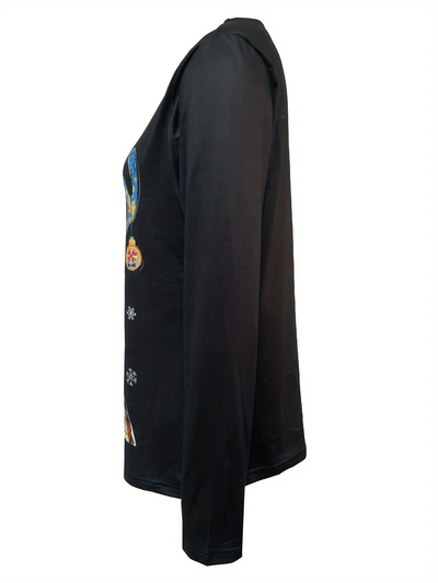 Pulzeit - Festlicher Weihnachtspullover – Rentier-Design mit Dekorationen