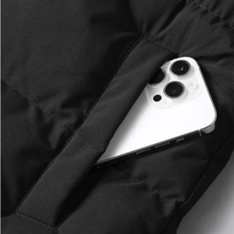 Starkum - Langer Wintermantel Herren Warm Gefüttert Outdoorjacke Mit Kapuze