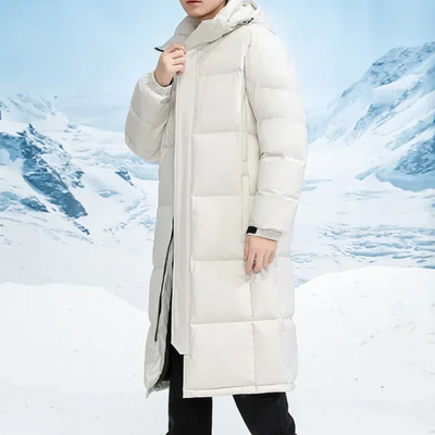 Soltwin - Langer Wintermantel Herren Warm Gefüttert Mit Kapuze Winddicht