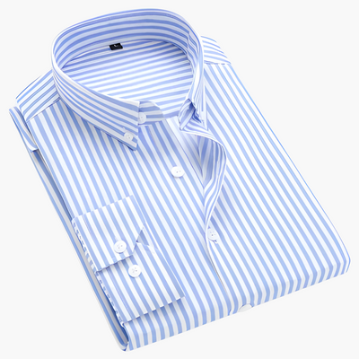 Gestreiftes Langarm-Hemd für Männer - Klassischer Kragen