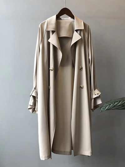 Damen Langer Wasserdichter Trenchcoat | Lässig