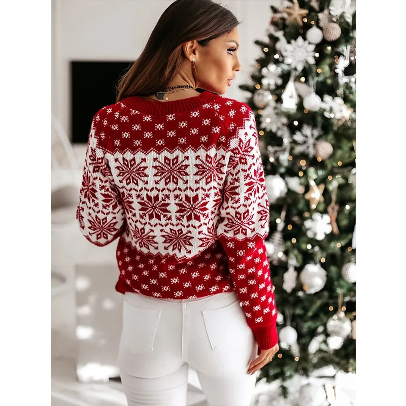 Kuschel - Weihnachtspullover mit Santa Claus-Motiv, Damen Strickpullover