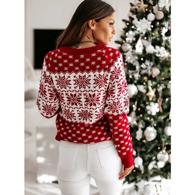 Kuschel - Weihnachtspullover mit Santa Claus-Motiv, Damen Strickpullover