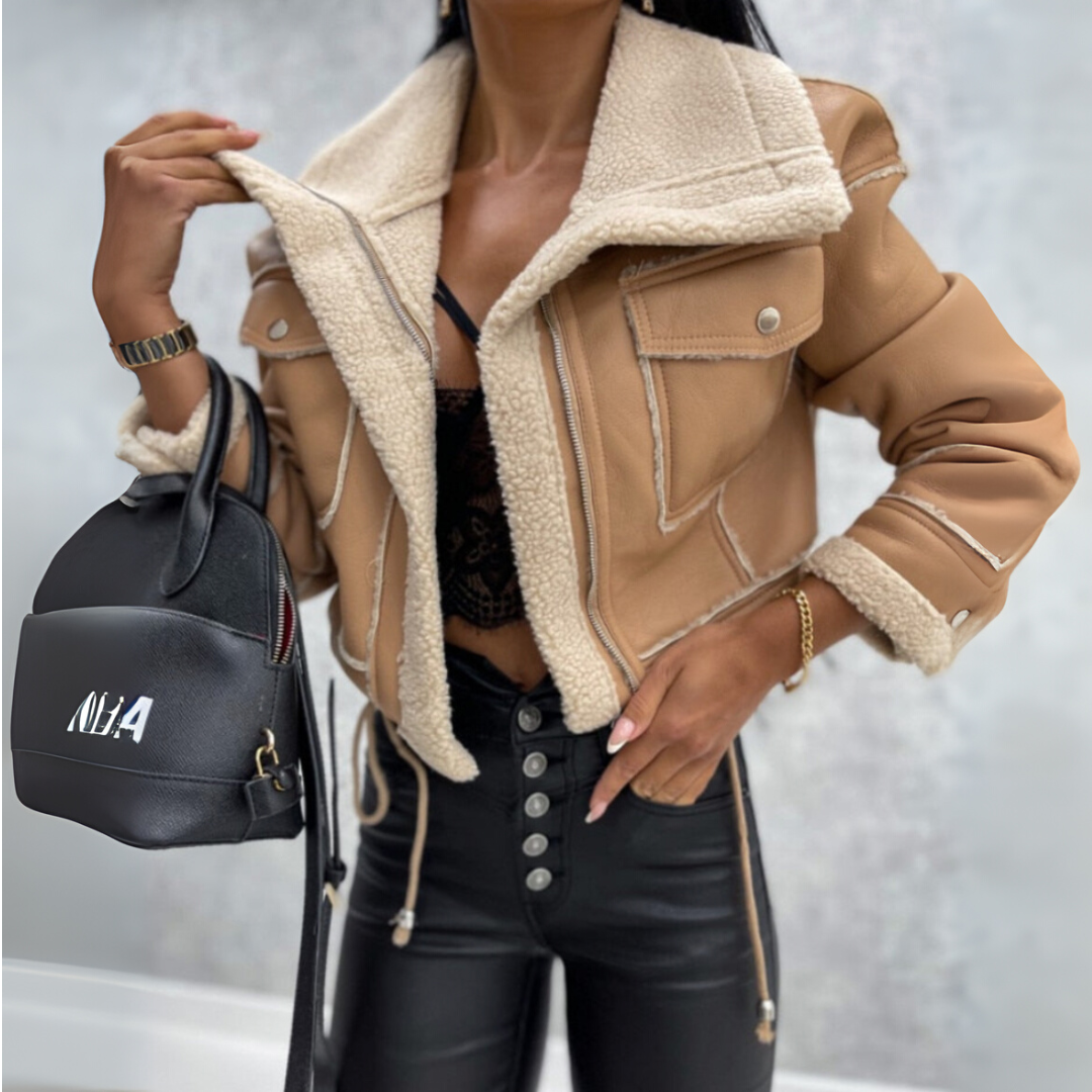 Bikerjacke Damen Kurz | Kurzer Schnitt mit gefüttertem Innenfutter