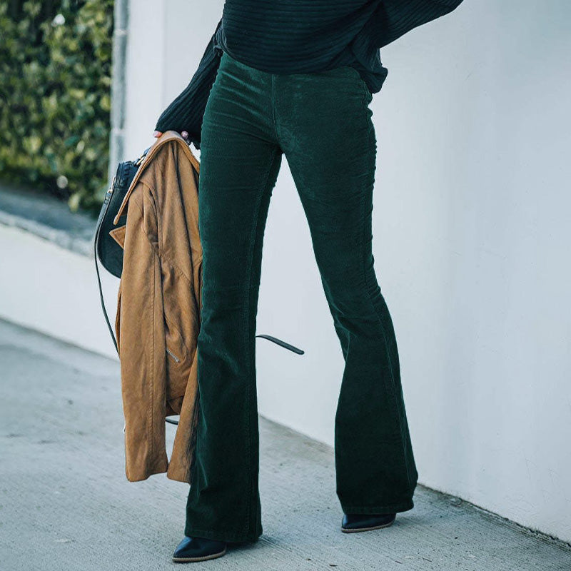 Jess |  High-Waist-Hose mit elastischer Taille aus Mikrocord