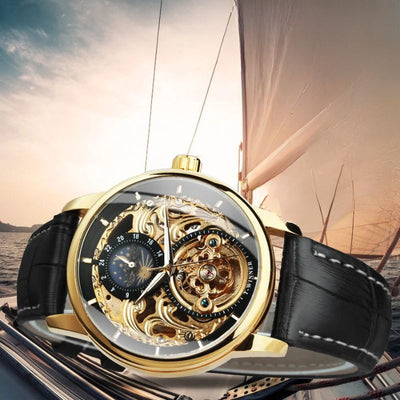 Skelettierte Automatikuhr mit Mondphase - Elegante Luxusuhren für Präzision und Stil