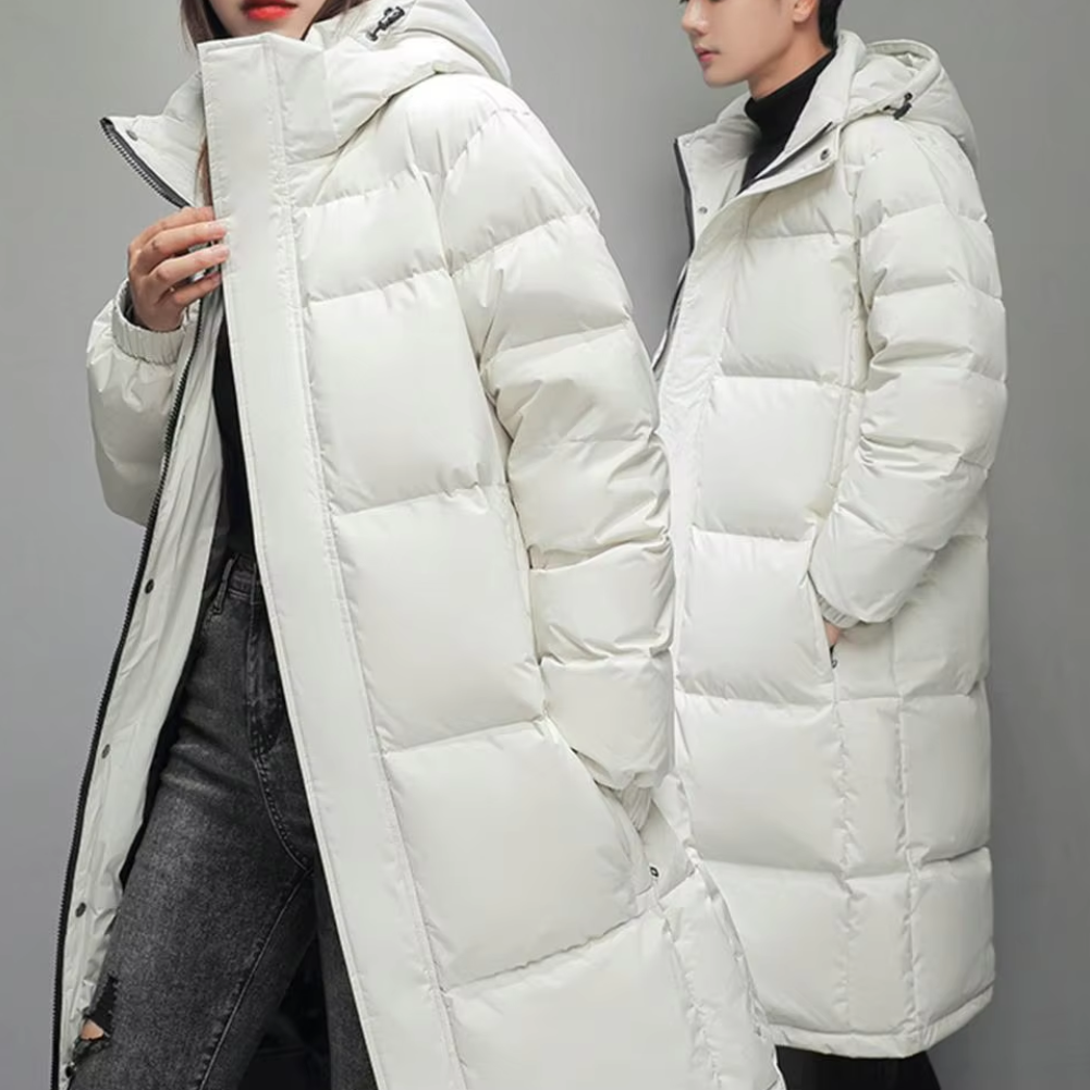 Herrtol - Langer Wintermantel Herren – Ultraleichter Daunenparka mit Kapuze