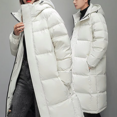 Herrtol - Langer Wintermantel Herren – Ultraleichter Daunenparka mit Kapuze