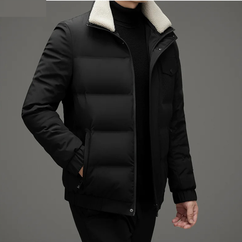 Sturmdk - Daunenjacke Herren Warm Gefüttert Winterjacke Mit Kapuze und Taschen