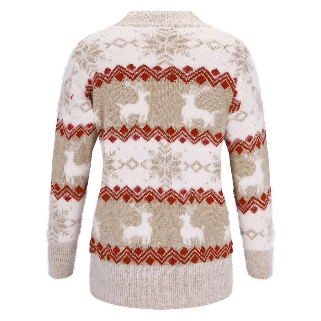 Schneeb - Weihnachtspullover – Bequem, Langarm, Mit Weihnachtlichem Motiv