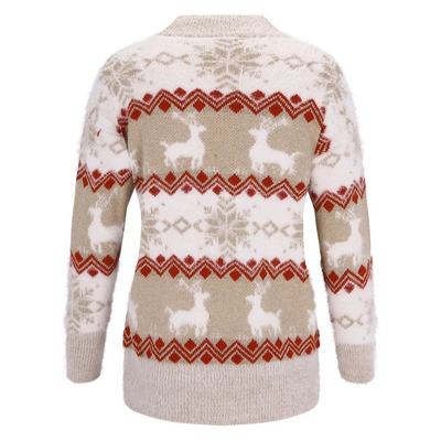 Schneeb - Weihnachtspullover – Bequem, Langarm, Mit Weihnachtlichem Motiv