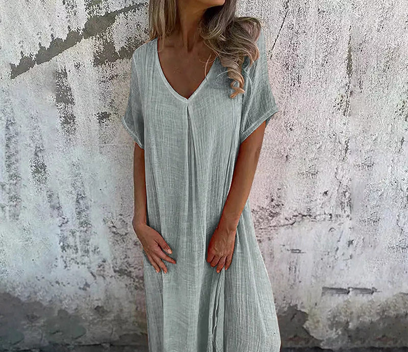 Mazikeen | Leichtes Maxikleid mit V-Ausschnitt für Damen