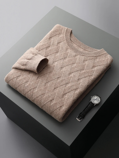 Pulwoll - Wollpullover Herren – Klassischer Strickpullover mit V-Ausschnitt