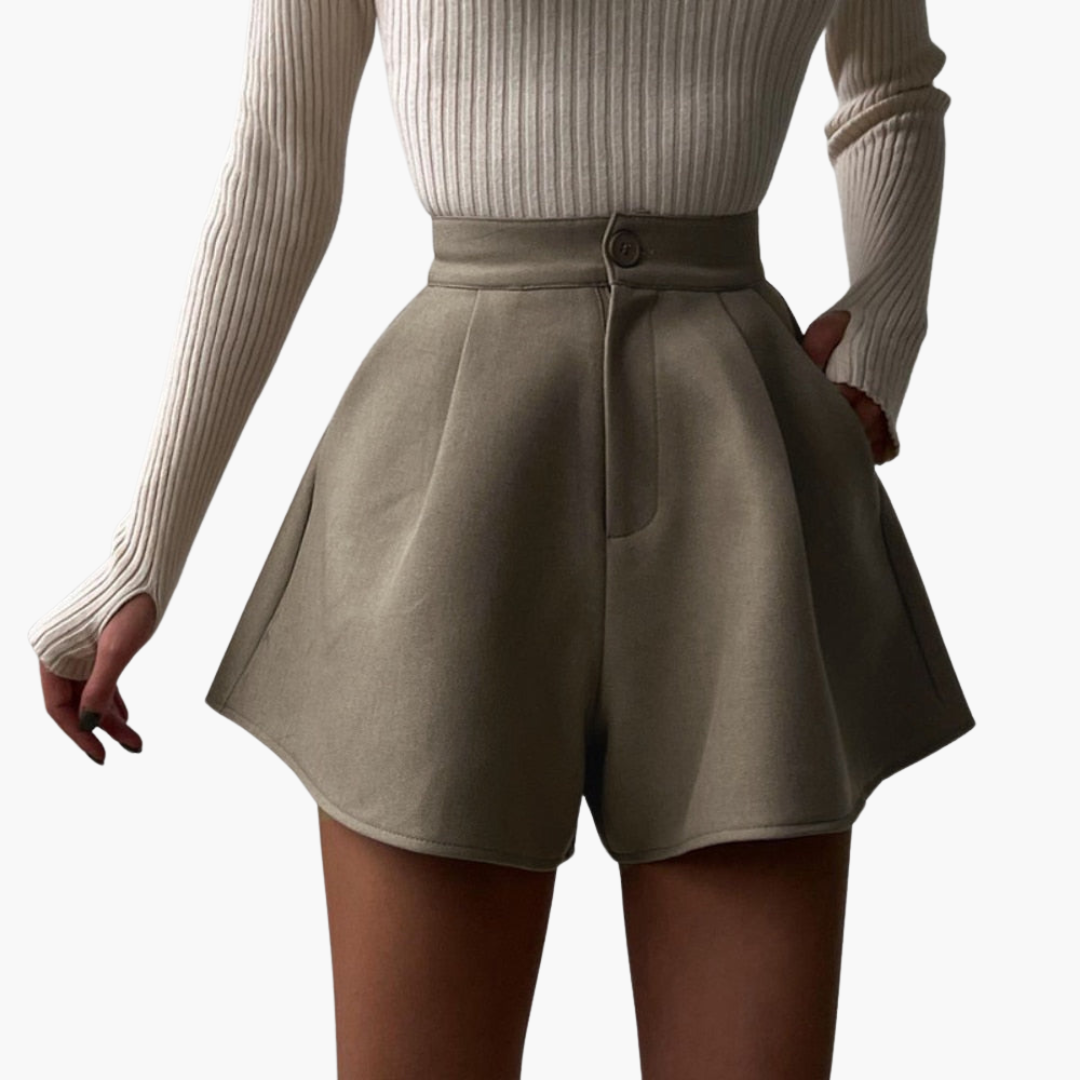 Falten Shorts mit weitem Schnitt - Damen Sommer Chic