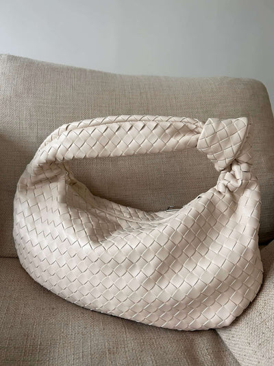 Giselle | Mittelgroße Schultertasche Aus Premium Veganem Leder Mit Geflochtenem Design