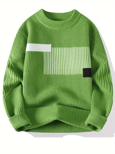 Arlen – Eleganter Langarm Pullover Mit Geometrischem Muster