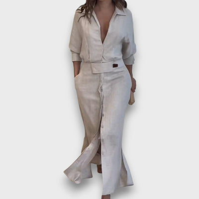 Lea – Luftiges Hemdblusenkleid mit Gürtel