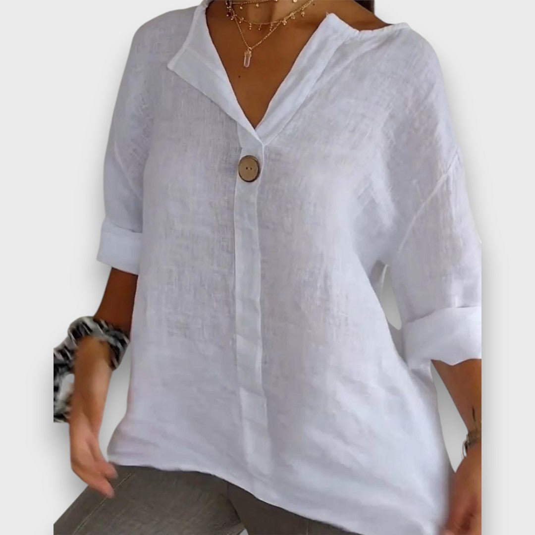 Solenne – Leichte Oversize-Bluse mit Statement-Kragen