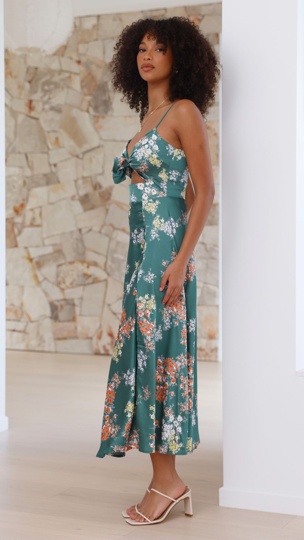 Titus | Dreamers Midi-Kleid - Grüne Blumen