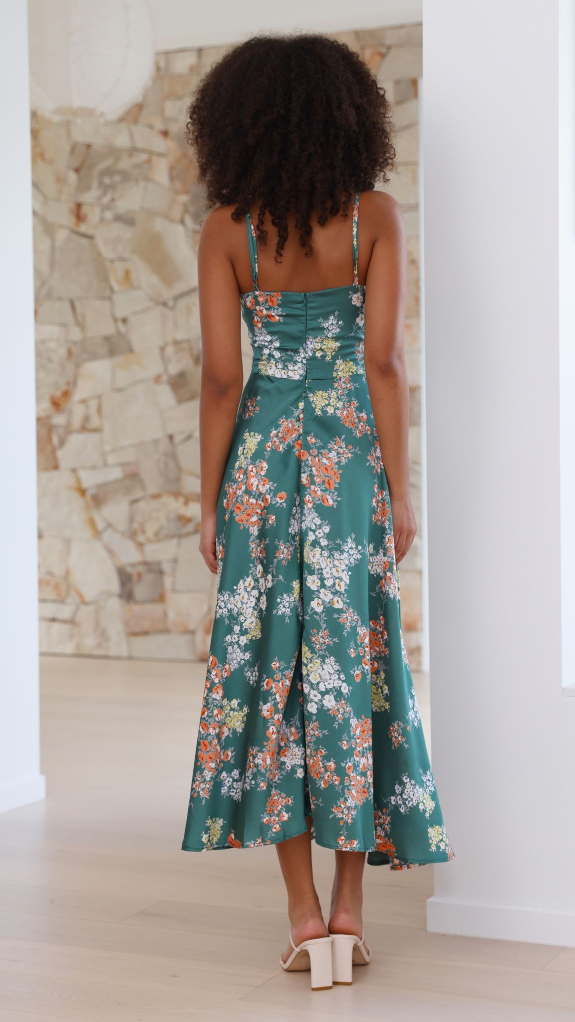 Titus | Dreamers Midi-Kleid - Grüne Blumen