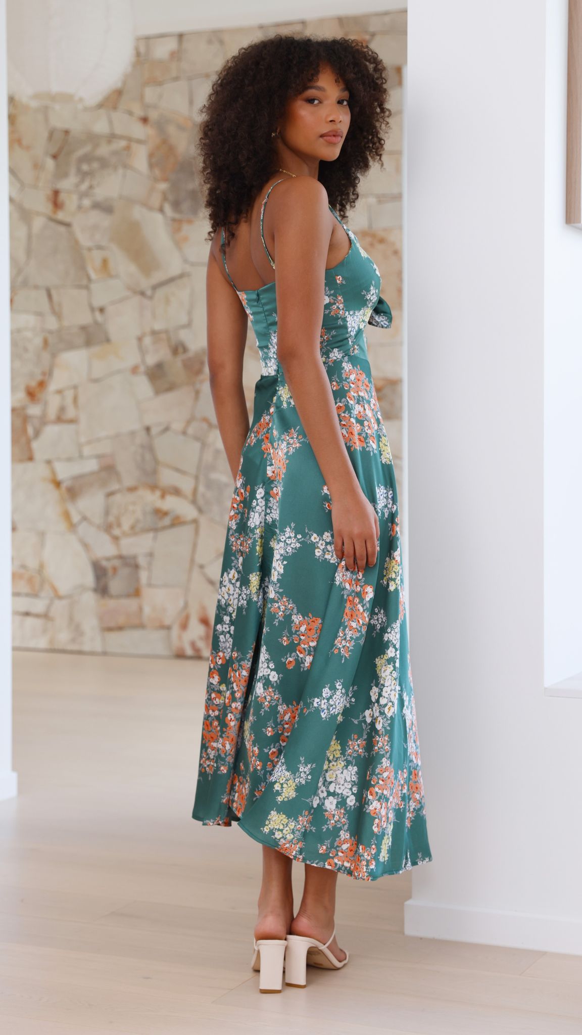 Titus | Dreamers Midi-Kleid - Grüne Blumen
