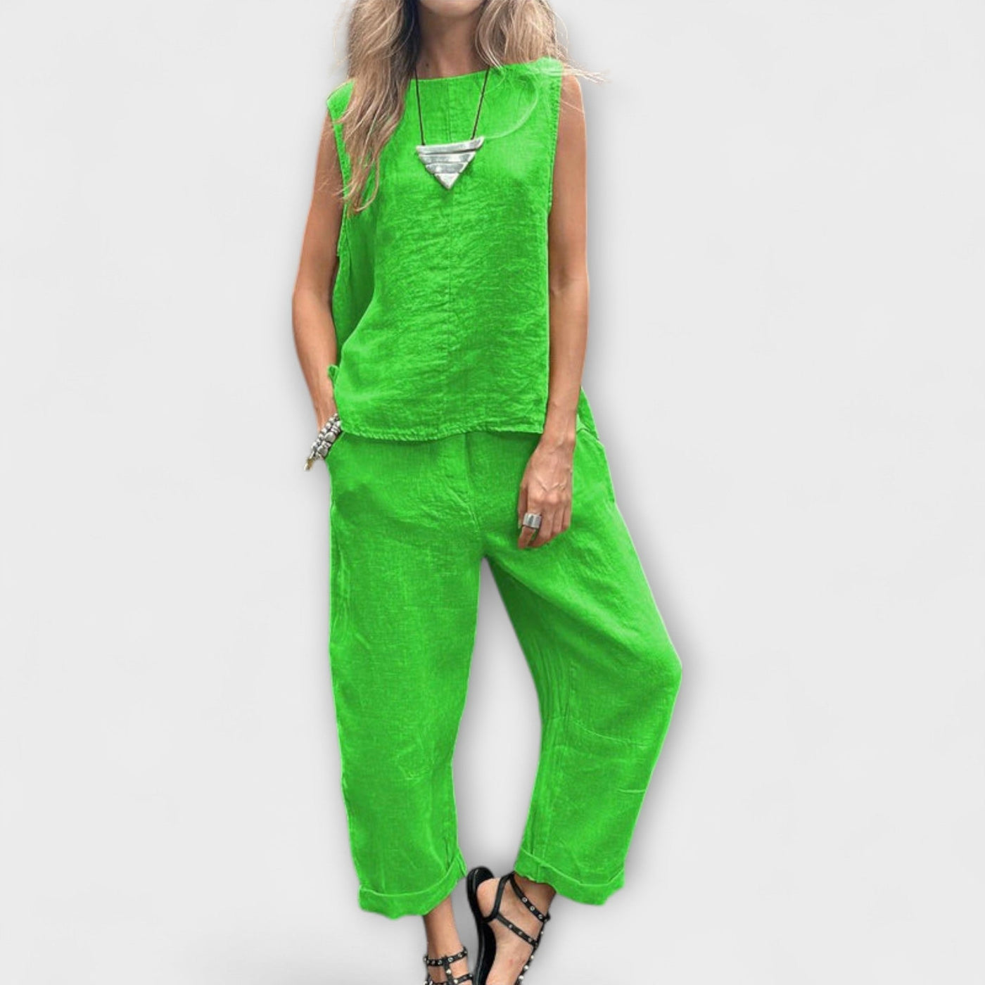 Jennifer - EntspanntesBaumwolle-Leinen Outfit