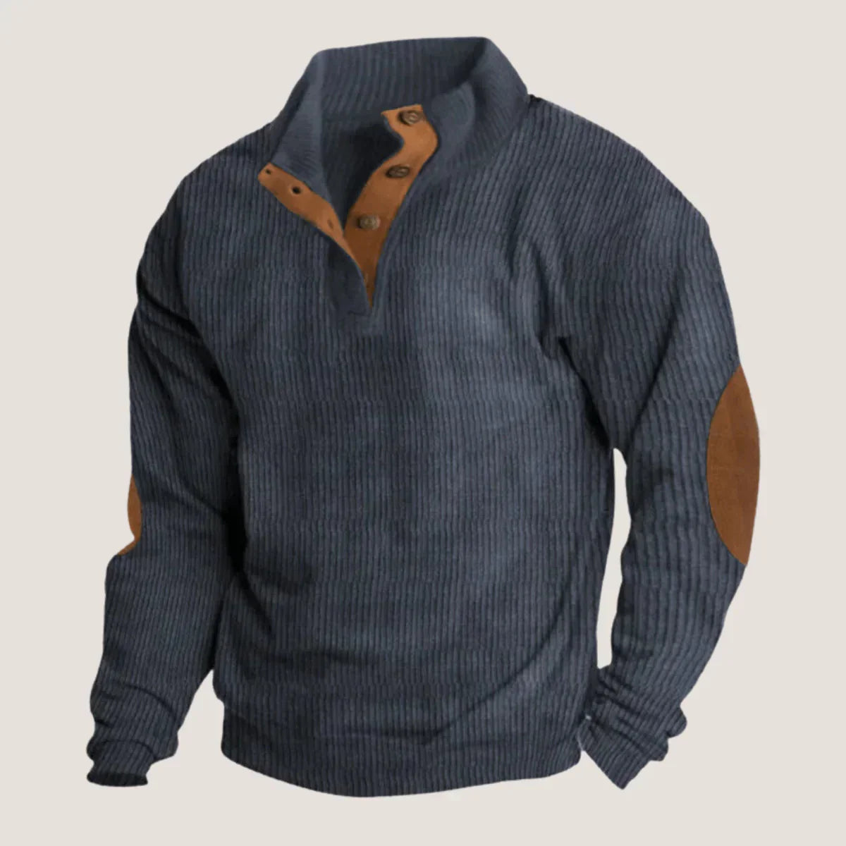 Kurt | Elegantes Rippendesign mit Knopfleiste Herrenpullover