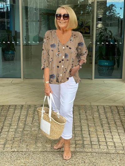 Braden | Langärmeliges Top mit Blumenmuster