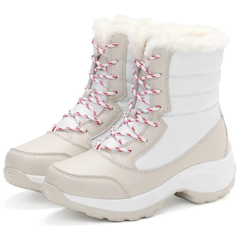 Chalette - Damen Winterstiefel mit Schnürung und wasserdichtem Warmfutter