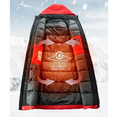 Bergtor - Langer Wintermantel Herren Winterjacke Mit Fleecefutter Kapuze