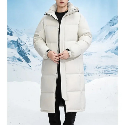 Soltwin - Langer Wintermantel Herren Warm Gefüttert Mit Kapuze Winddicht