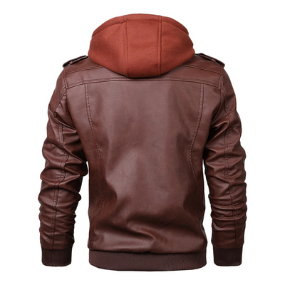 Bronvek - Lederjacke Herren mit Reißverschluss, Klassische Jacke aus Echtleder