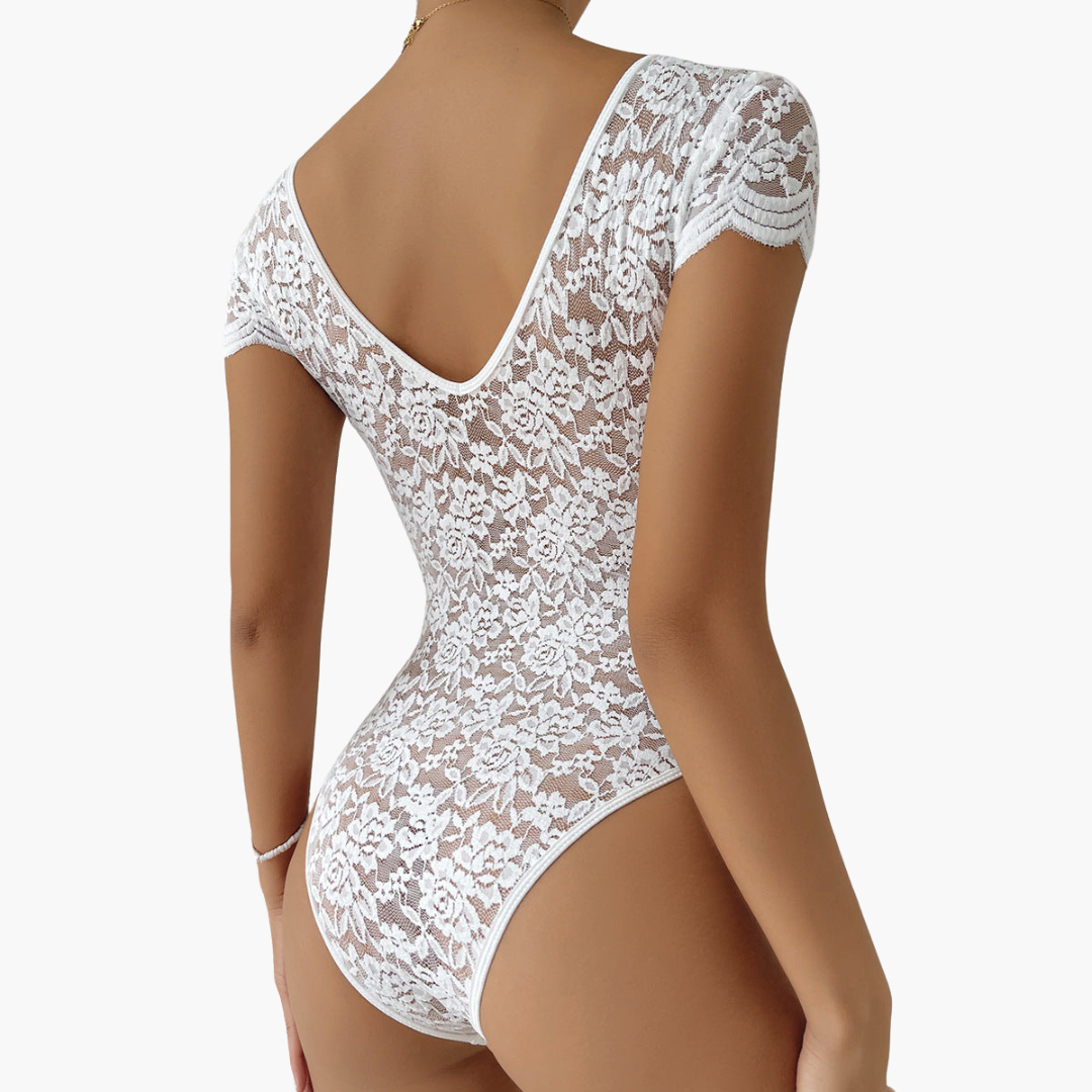 Bodysuit aus Spitze für Frauen - Eleganter V-Ausschnitt