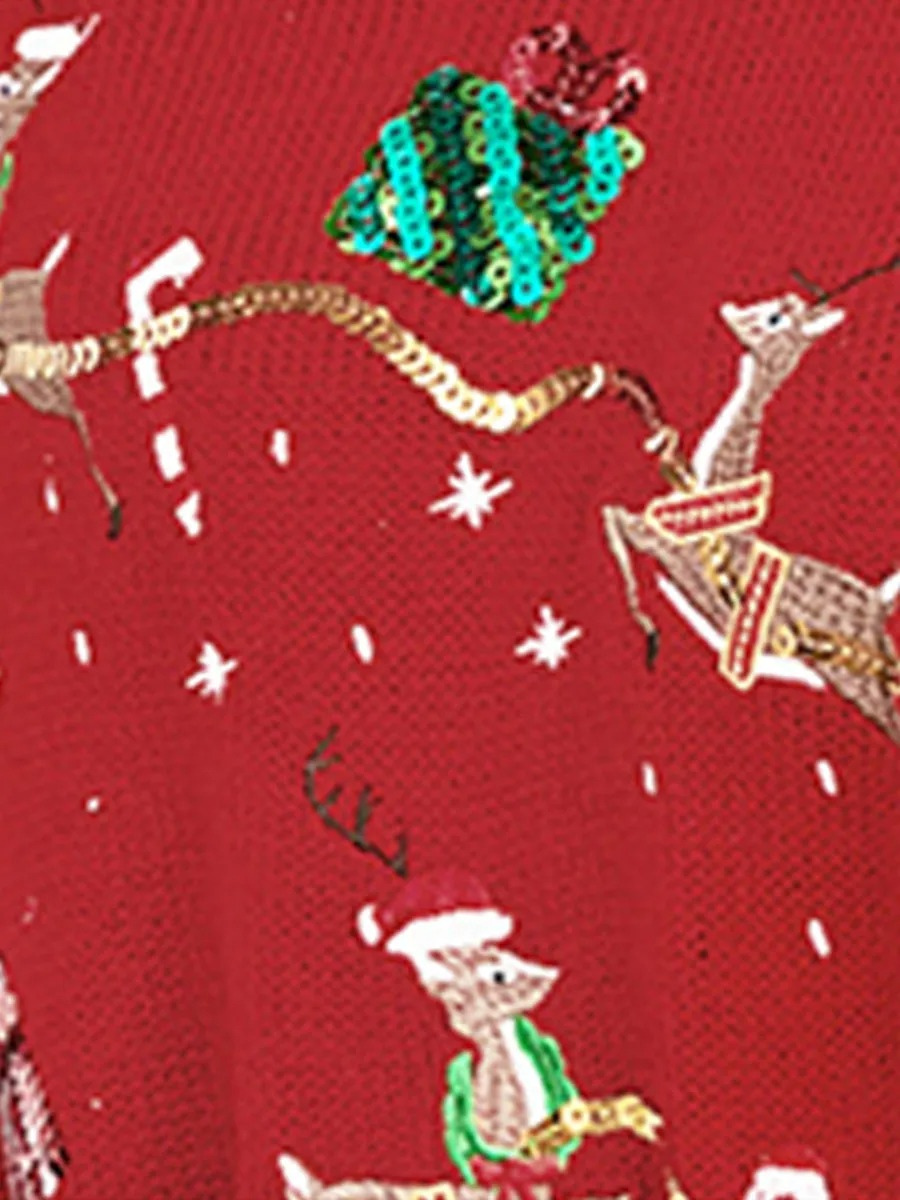 Winterl - Weihnachtspullover mit Rentier-Motiv, Damen Strickpullover
