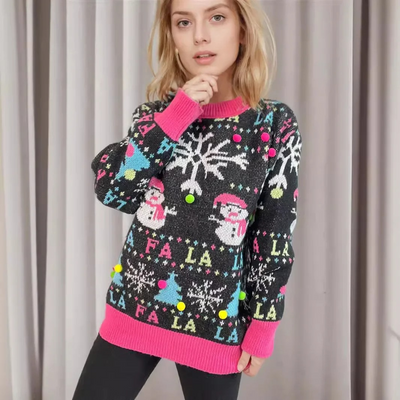 Pulnuss - Festlicher Weihnachtspullover – Fröhliches Schneemann-Design