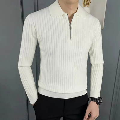 Gemwoll - Wollpullover Herren – Eleganter Pullover mit Zipper-Kragen