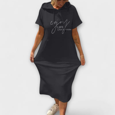 Daiselle – Lässiges Kapuzenkleid mit Taschen
