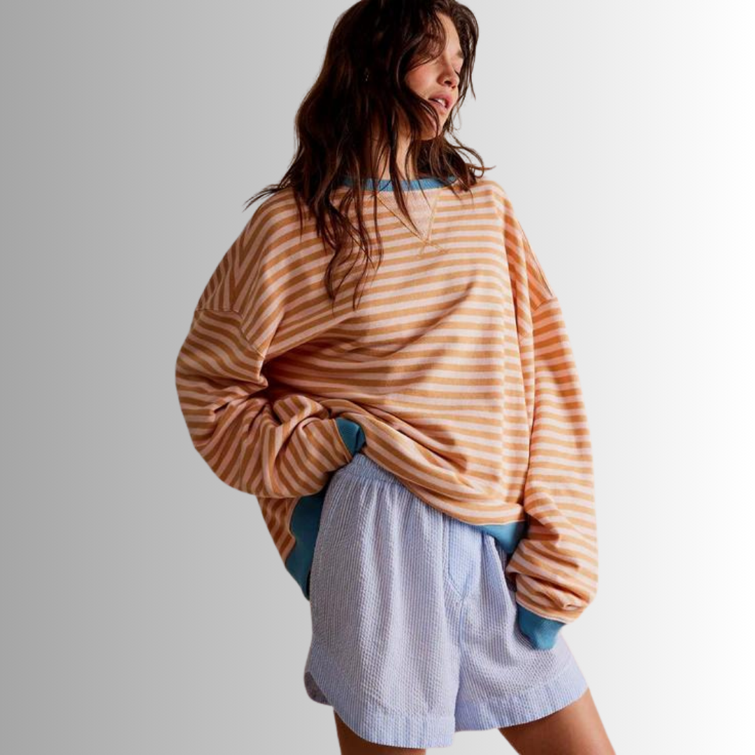 Maya | Mühelos Bequemes Streifen Damen Sweatshirt