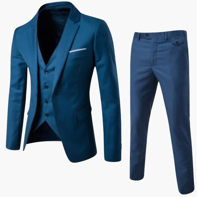 Herren Anzug dreiteilig mit Ein-Knopf Blazer und Weste
