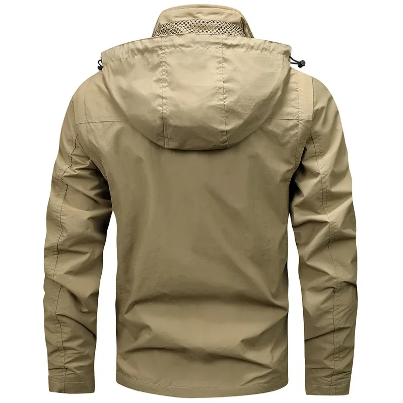 Mantzen - Wintermantel Männer, Winddichte Jacke mit Reißverschlusstaschen