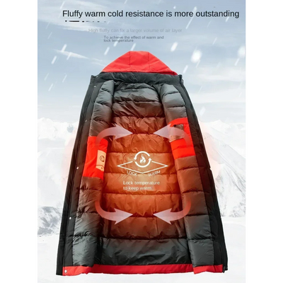 Kühlken - Parka Winterjacke Herren – Lang, Warm Gefüttert, Mit Kapuze