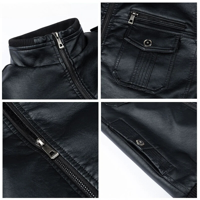 Vestrol - Lederjacke Herren, Robuste Echtlederjacke mit Brusttaschen