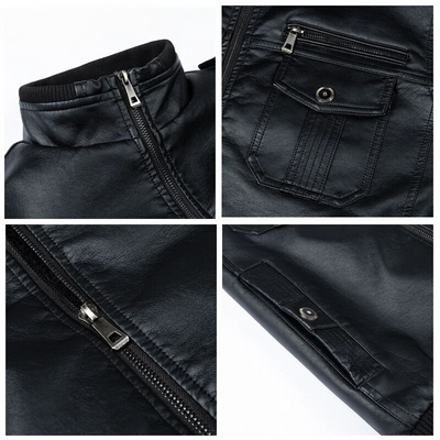 Vestrol - Lederjacke Herren, Robuste Echtlederjacke mit Brusttaschen
