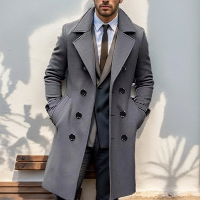 Gravend - Stilvolle Mantel Jacke Herren – Doppellagiger Winter Trenchcoat