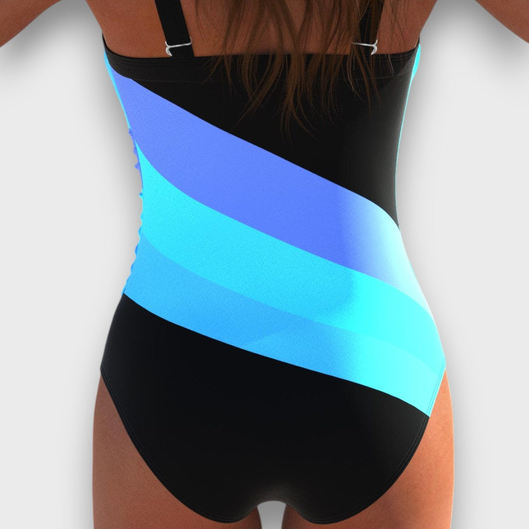 Nerine – Schwarzer Badeanzug mit raffiniertem Twist