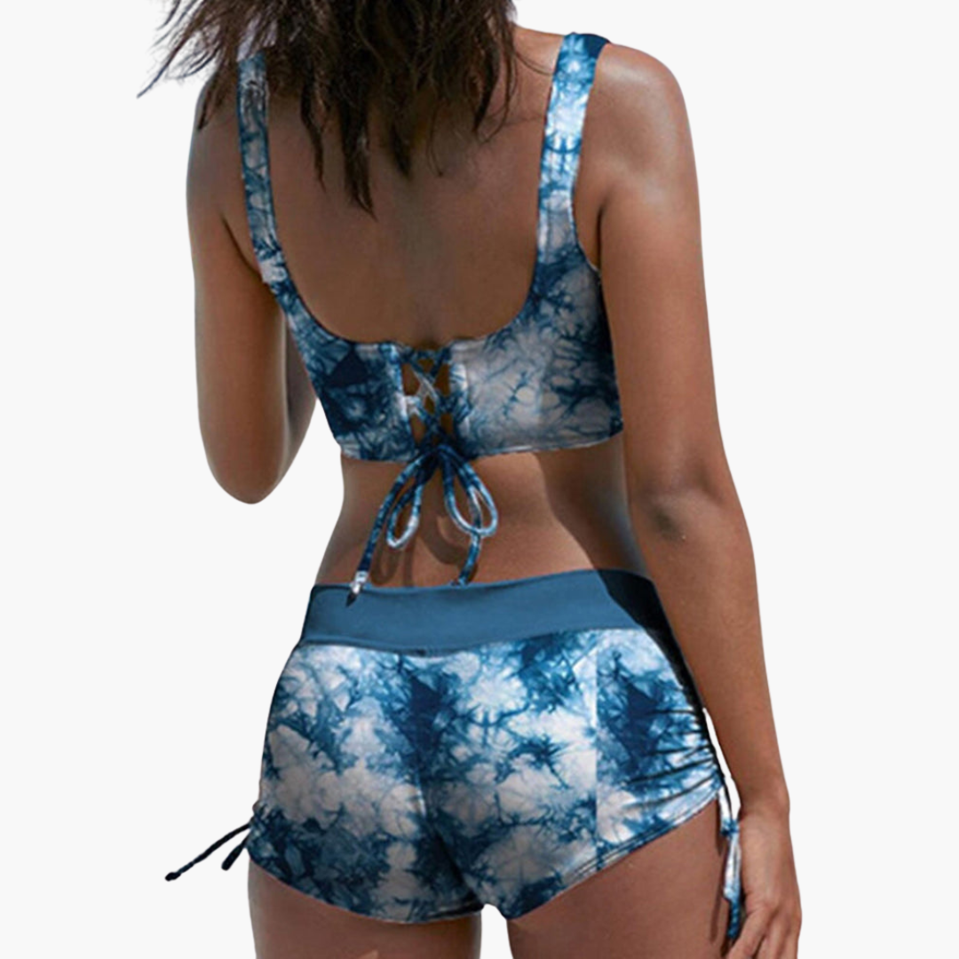 Twist-Bikini-Top mit Shorts - Damen Zweiteiler für den Sommer