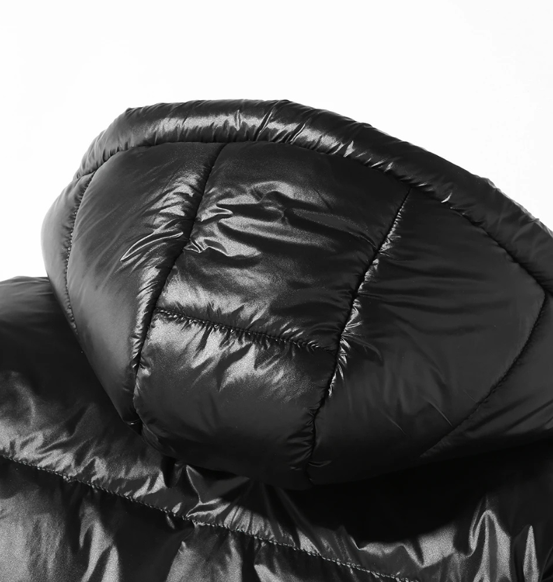 Jackfed - Daunenjacke Herren Glänzend Warm Gefüttert Mit Kapuze Winterjacke
